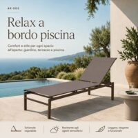 Lettino Prendisole Spring – Acciaio Resistente Tortora - immagine 2