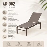 Lettino Prendisole Spring – Acciaio Resistente Tortora - immagine 4
