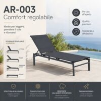 Lettino Prendisole Spring – Acciaio Resistente Antracite - immagine 4
