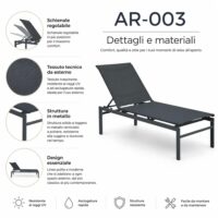 Lettino Prendisole Spring – Acciaio Resistente Antracite - immagine 3
