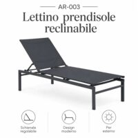 Lettino Prendisole Spring – Acciaio Resistente Antracite - immagine 5