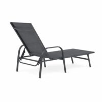 Lettino Prendisole MAY 195x69 cm in Ferro Taupe Antiruggine – Lettino da Giardino con Telo in Textilene Taupe, Ideale per Piscina, Terrazzo e Spiaggia, Colore: Antracite - immagine 2