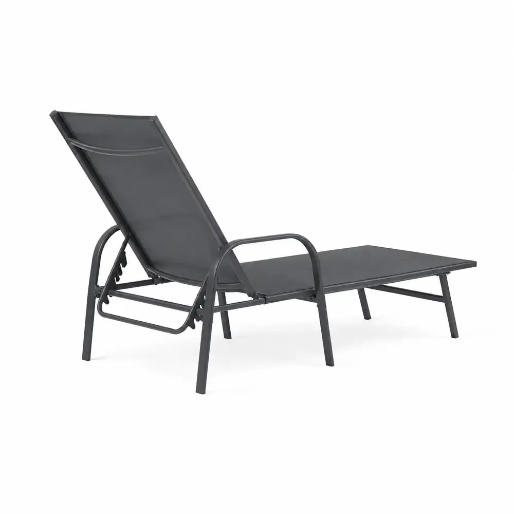 Lettino Prendisole MAY 195x69 cm in Ferro Taupe Antiruggine – Lettino da Giardino con Telo in Textilene Taupe, Ideale per Piscina, Terrazzo e Spiaggia, Colore: Antracite - immagine 2