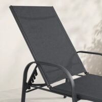 Lettino Prendisole MAY 195x69 cm in Ferro Taupe Antiruggine – Lettino da Giardino con Telo in Textilene Taupe, Ideale per Piscina, Terrazzo e Spiaggia, Colore: Antracite - immagine 3