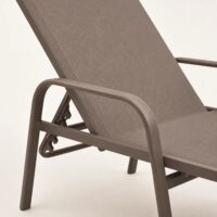 Lettino Prendisole MAY 195x69 cm in Ferro Taupe Antiruggine – Lettino da Giardino con Telo in Textilene Taupe, Ideale per Piscina, Terrazzo e Spiaggia - immagine 3