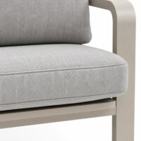 Salotto da Giardino 4 Pezzi, Struttura in Alluminio e Polywood Sabbia, Cuscini Grigio Scuro, Set Moderno con 2 Poltrone Divano e Tavolino, Resistente alle Intemperie - immagine 9