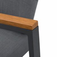 Salotto da Giardino LOUNGE 4 Pezzi in Polywood e Alluminio Antracite – Set Arredo Esterno con 2 Poltrone, Divano e Tavolino, Cuscini in Poliestere Grigio Scuro per Giardino, Terrazzo e Balcone - immagine 7