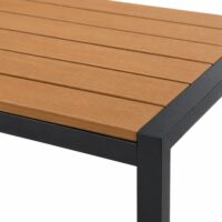 Salotto da Giardino LOUNGE 4 Pezzi in Polywood e Alluminio Antracite – Set Arredo Esterno con 2 Poltrone, Divano e Tavolino, Cuscini in Poliestere Grigio Scuro per Giardino, Terrazzo e Balcone - immagine 9