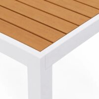 Salotto da Giardino LOUNGE 4 Pezzi in Polywood e Alluminio Bianco – Set Arredo Esterno con 2 Poltrone, Divano e Tavolino, Cuscini in Poliestere Grigio Scuro per Terrazzo e Balcone - immagine 8