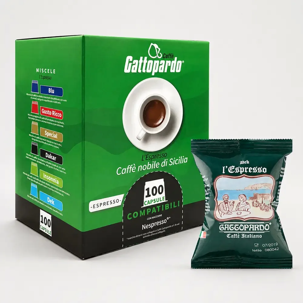 22858-jpg.webp Caffè Toda Gattopardo – Capsule Compatibili Nespresso – Miscela Decaffeinata dal Gusto Pieno e Delicato - immagine 1