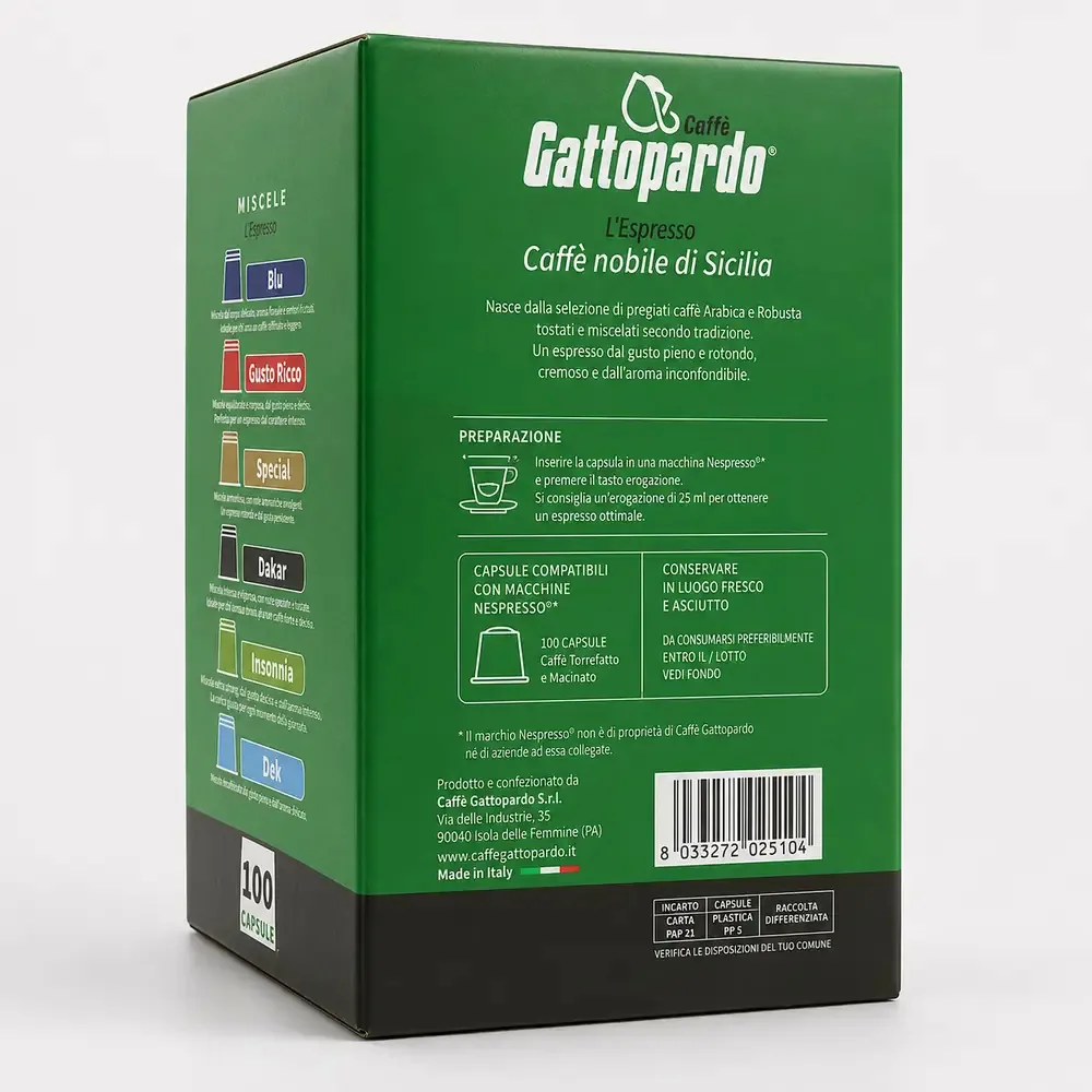Caffè Toda Gattopardo – Capsule Compatibili Nespresso – Miscela Decaffeinata dal Gusto Pieno e Delicato - immagine 4