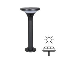 Lampioncino Solare LED 500Lm con Sensore Movimento | 3CCT IP44 – Design Moderno Nero