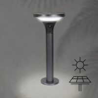 Lampioncino Solare LED 500Lm con Sensore Movimento | 3CCT IP44 – Design Moderno Nero - immagine 2