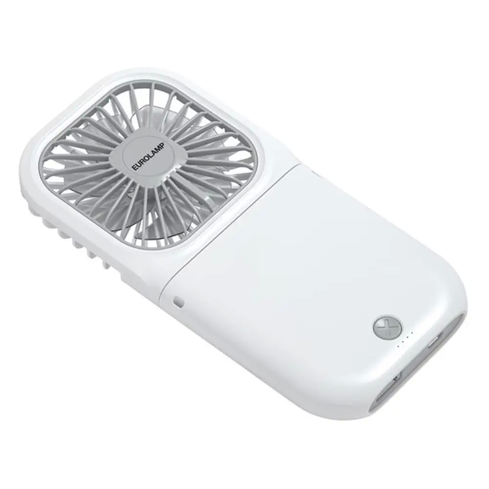 Ventilatore Portatile da Collo e Mano Eurolamp | 3 Velocità, Pieghevole, 2500mAh