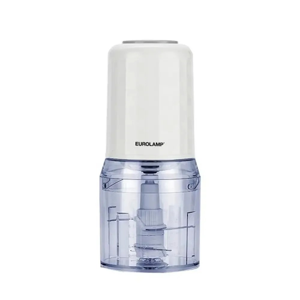 Multi-tritatutto elettrico bianco Eurolamp 400W con contenitore da 500ml e doppie lame in acciaio inox.
