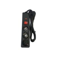 Multipresa con Protezione Sovratensione 1300J Eurolamp | 4 Prese, Cavo 1,5m, 3500W