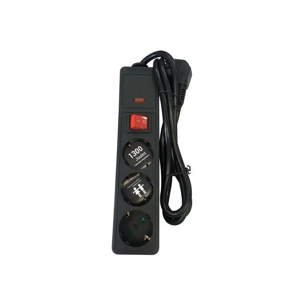 22975-jpg.webp Multipresa con Protezione Sovratensione 1300J Eurolamp | 4 Prese, Cavo 1,5m, 3500W - immagine 1