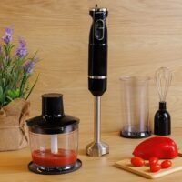 Frullatore a Immersione Eurolamp 1000W | Set Multiuso con Tritatutto, Frusta e Bicchiere - immagine 4