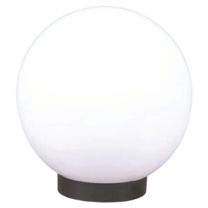Sfera luminosa Eurolamp da 40cm in PMMA colore bianco lattiginoso, completa di base per installazione.