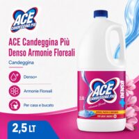 Ace Candeggina Più Denso 2.5L | 6 Bottiglie – Armonie Floreali, Azione Igienizzante Profonda, Extra Viscosità, Formula Igienizzante - immagine 8