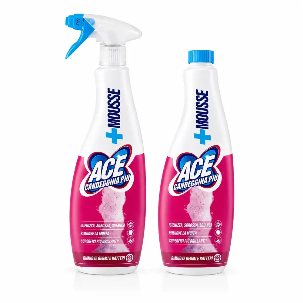 Multipacco 10x Ace Candeggina Più Spray + Mousse | Igienizzante Superfici e Bucato, Azione Antimuffa, Schiuma Precisa - immagine 4