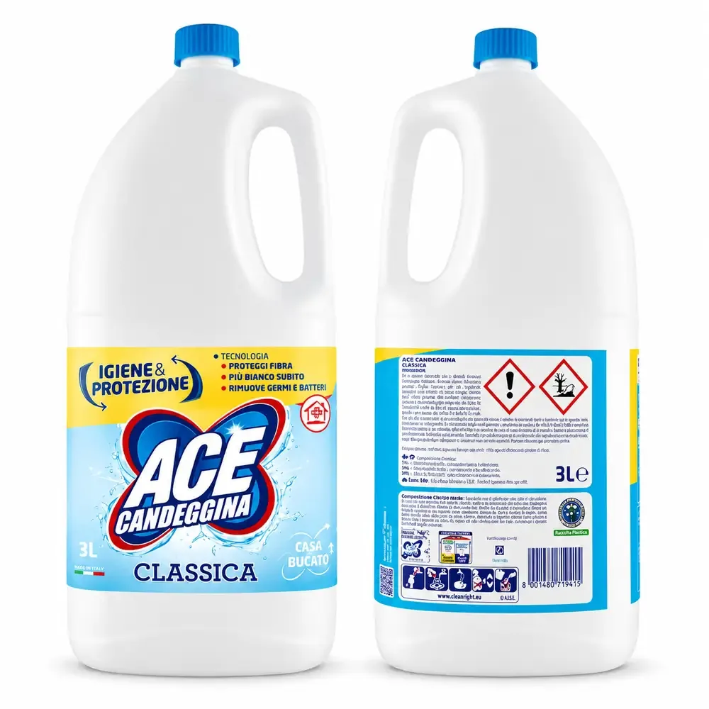 Multipacco 6x Ace Candeggina Classica 3L | Maxi Formato, Igiene Profonda Casa e Bucato, Convenienza Professionale - immagine 4