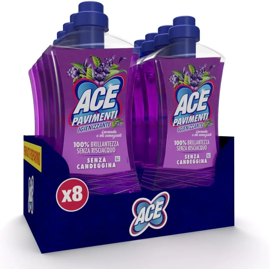 23055-jpg.webp Multipacco 8x Ace Pavimenti Lavanda | Igienizzante con Oli Essenziali, Azione Profonda, Profumo Persistente, Formato Scorta - immagine 1