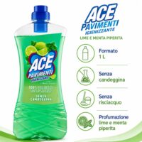 Multipacco 8x Ace Pavimenti Lime e Menta | Igienizzante Energizzante, Azione Sgrassante, Freschezza Intensa, Formato Scorta - immagine 7