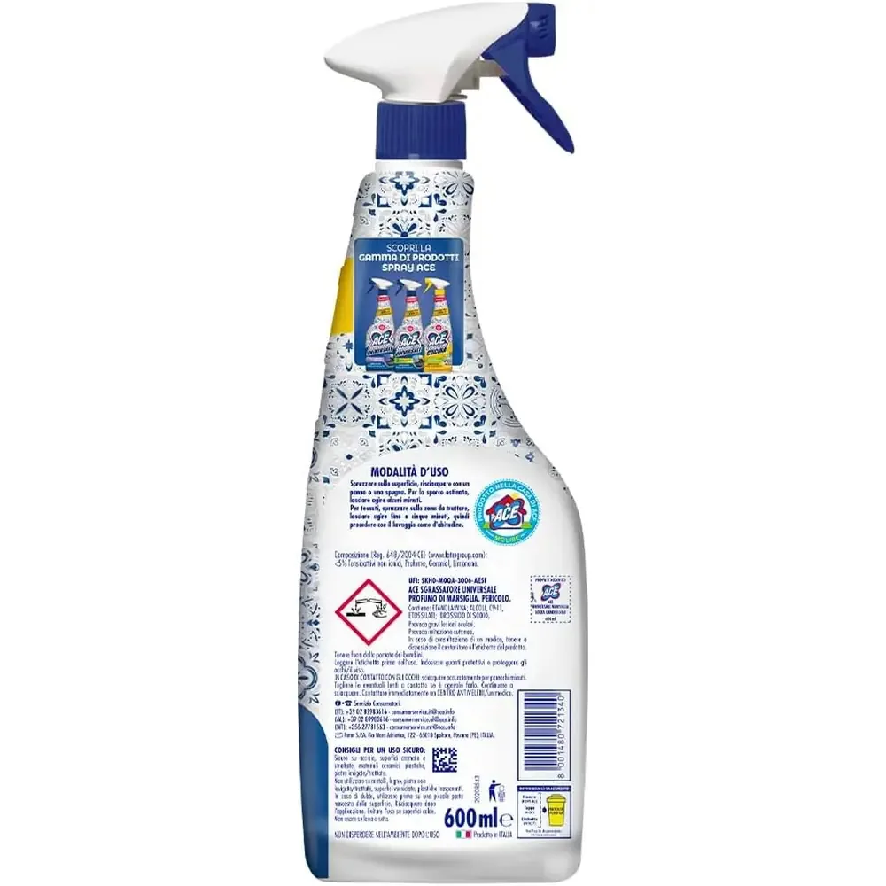 Multipacco 8x Ace Sgrassatore Anticalcare | Formula Igienizzante, Profumo Orchidea e Gelsomino, Scorta Convenienza 4.8L - immagine 3