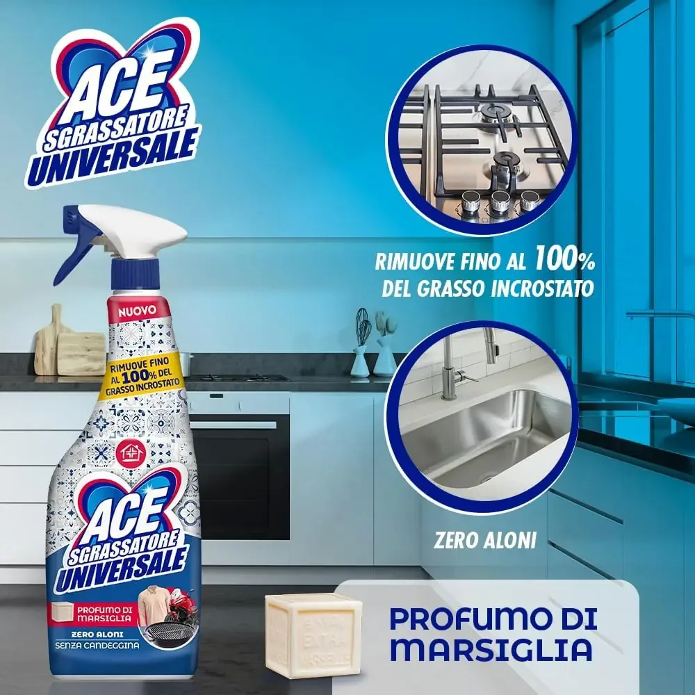 Multipacco 8x Ace Sgrassatore Anticalcare | Formula Igienizzante, Profumo Orchidea e Gelsomino, Scorta Convenienza 4.8L - immagine 4