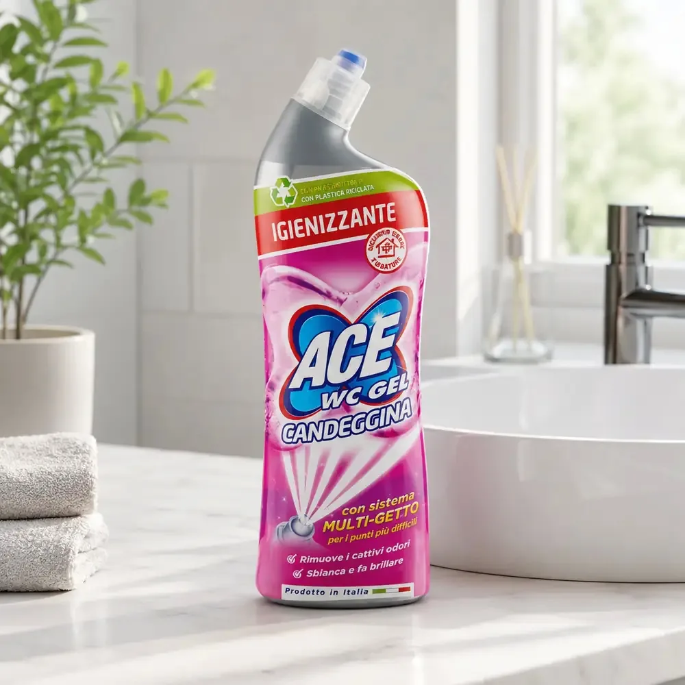 Multipacco 10x Ace WC Gel Candeggina | Azione Igienizzante Profonda, Elimina Germi, Sbiancante, Scorta Professionale - immagine 6