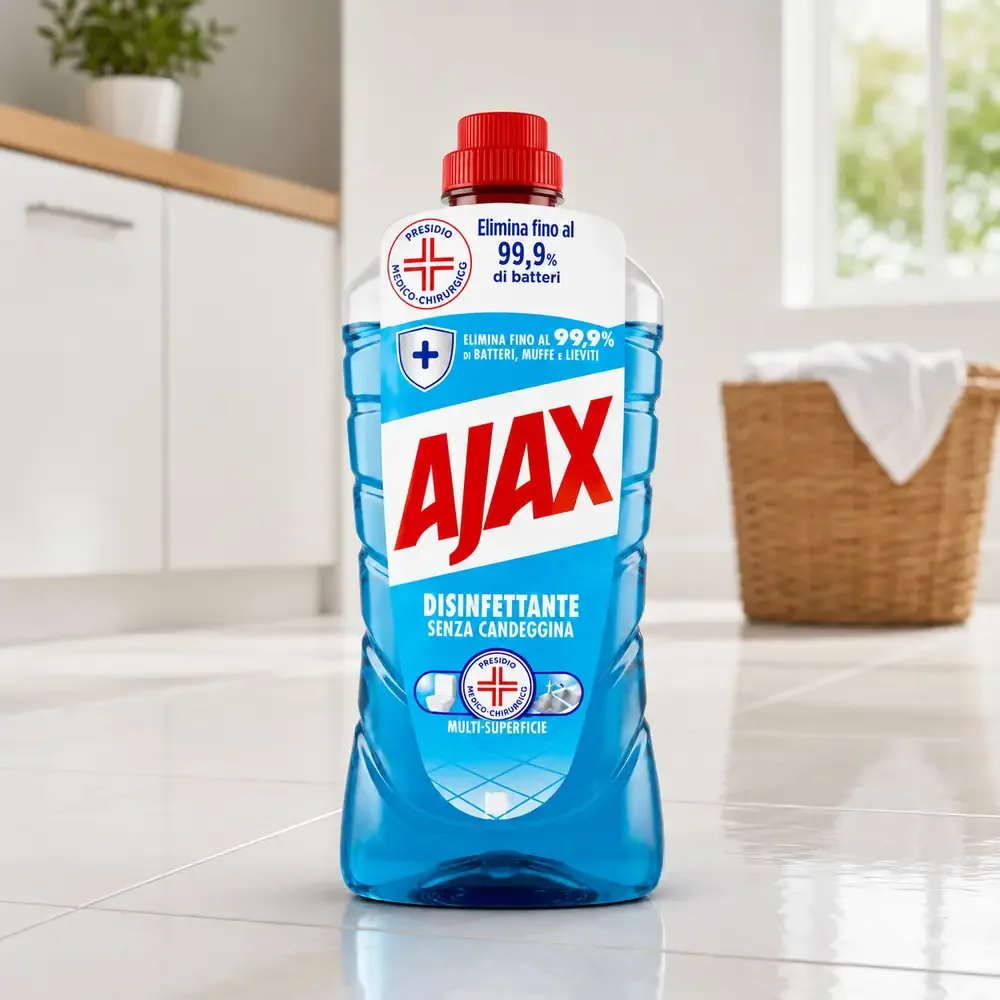 Multipacco 12x Ajax Disinfettante Pavimenti | Detergente Igienizzante, Formula Attiva, Pulizia Profonda, Scorta 15 Litri - immagine 5