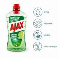 Multipacco 12x Ajax Pavimenti Limone | Detergente Super Sgrassante, Formula Attiva, Profumo Intenso, Scorta 15 Litri - immagine 5