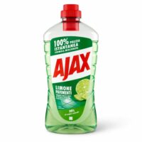 Multipacco 12x Ajax Pavimenti Limone | Detergente Super Sgrassante, Formula Attiva, Profumo Intenso, Scorta 15 Litri