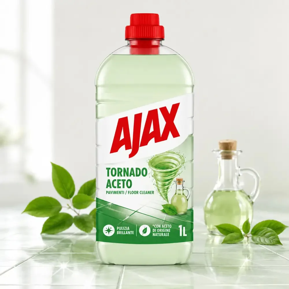 Multipacco 12x Ajax Aceto | Detergente Pavimenti Forza Naturale, Azione Sgrassante, Brillantezza Senza Aloni, Scorta 12 Litri - immagine 5