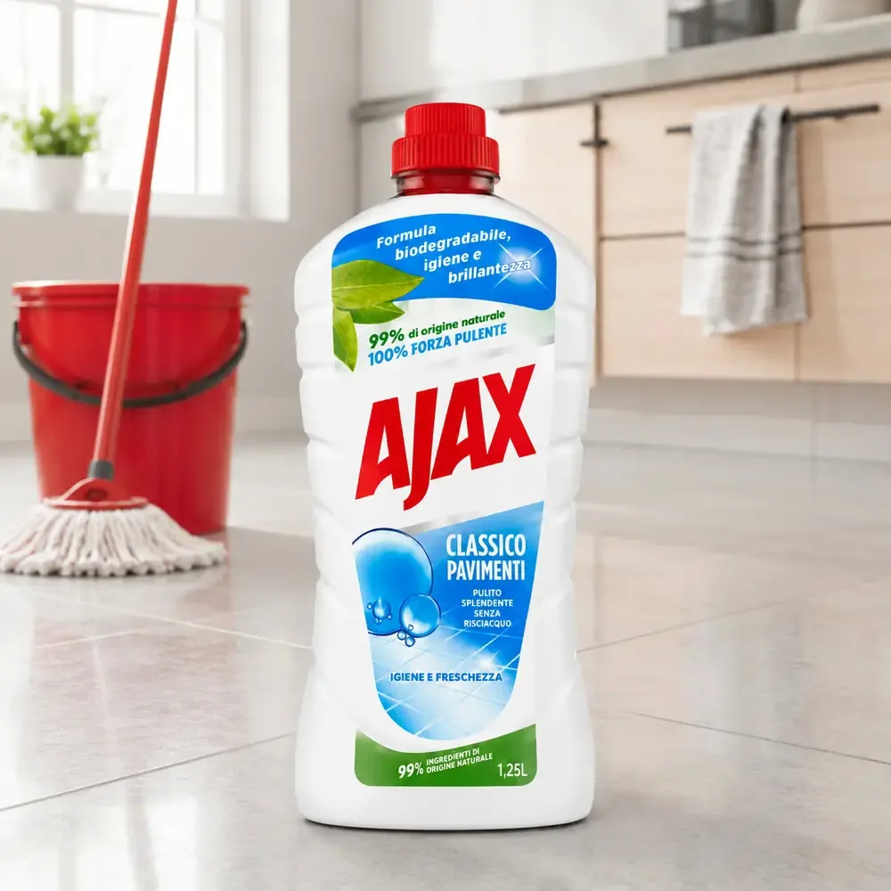 Multipacco 12x Ajax Pavimenti Classico | Detergente Universale, Formula Originale, Azione Igienizzante, Scorta 15 Litri - immagine 5
