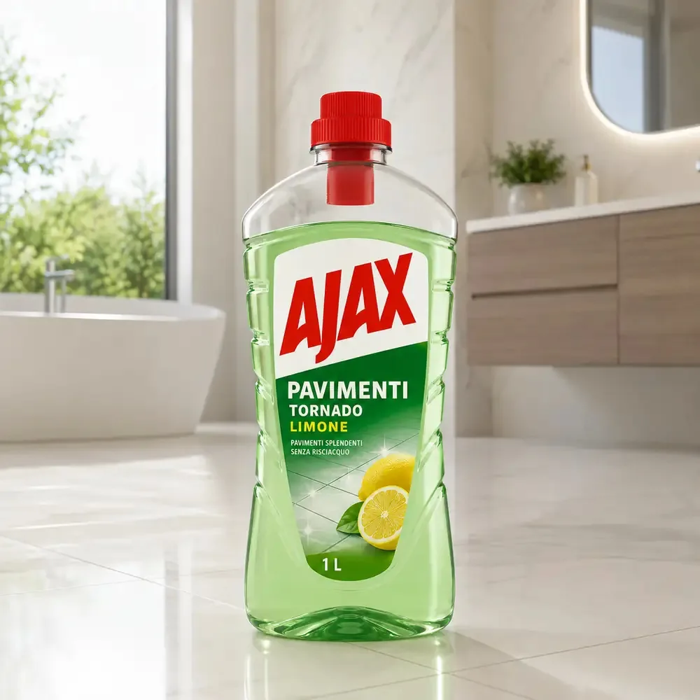 Multipacco 12x Ajax Tornado Limone | Detergente Multiuso, Forza Sgrassante Extra, Freschezza Agrumata, Scorta 12 Litri - immagine 5