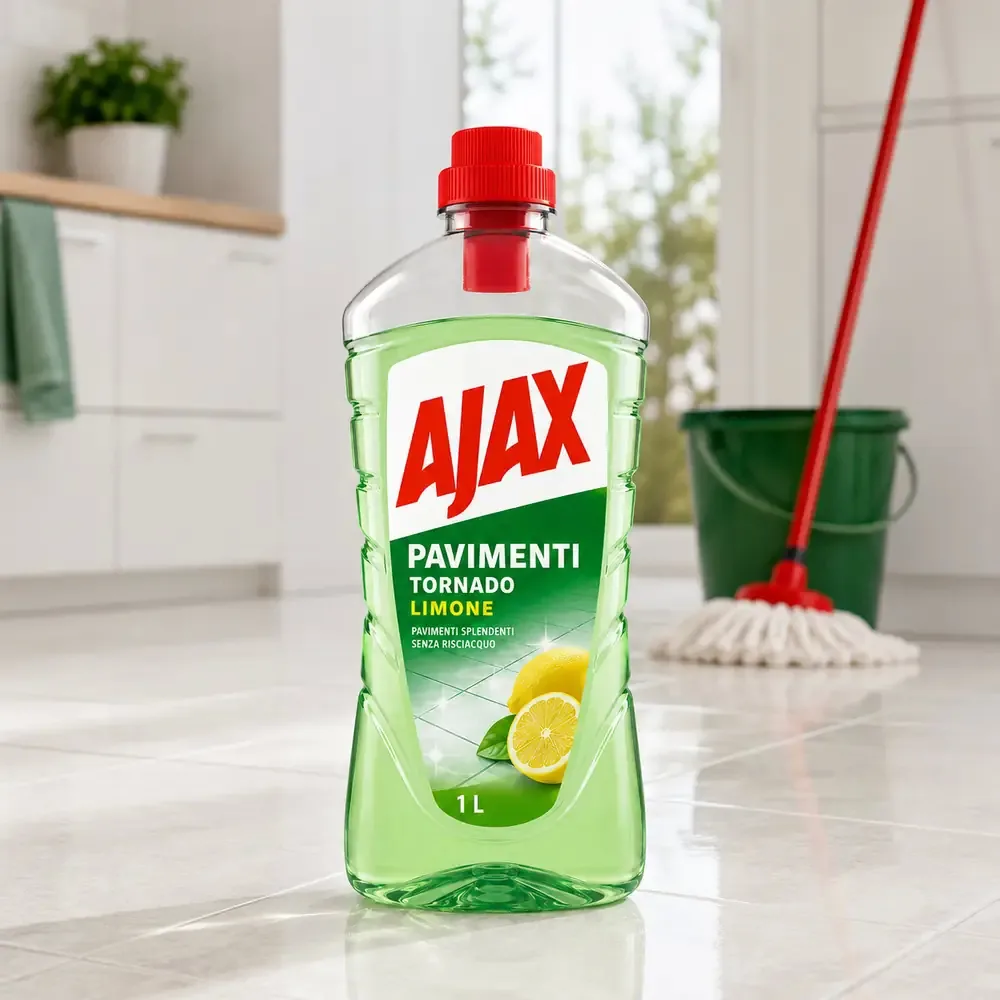 Multipacco 12x Ajax Tornado Limone | Detergente Multiuso, Forza Sgrassante Extra, Freschezza Agrumata, Scorta 12 Litri - immagine 7