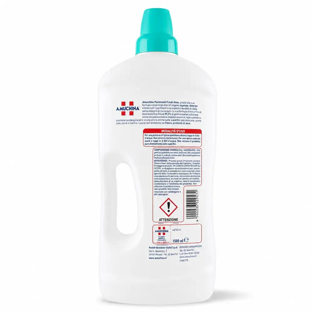 Multipacco 7x Amuchina Pavimenti Fresh Aloe | Detergente Disinfettante, Azione Igienizzante, Profumo di Aloe, Scorta 7 Litri - immagine 3