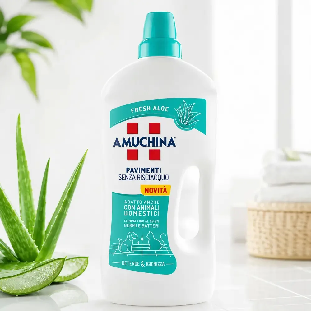 Multipacco 7x Amuchina Pavimenti Fresh Aloe | Detergente Disinfettante, Azione Igienizzante, Profumo di Aloe, Scorta 7 Litri - immagine 4
