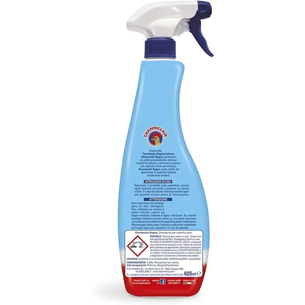 Multipacco 12x Chanteclair Bagno | Spray Detergente Anticalcare, Formula Extra Brillante, Pulizia Profonda, Scorta 7,5 Litri - immagine 2