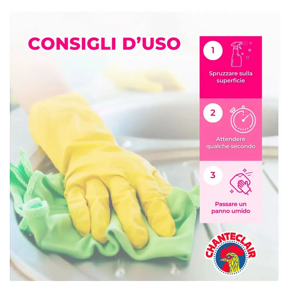 Multipacco 12x Chanteclair Sgrassatore Candeggina | Detergente Igienizzante, Forza Sgrassante, Pulizia Profonda, Scorta 7,5 Litri - immagine 8