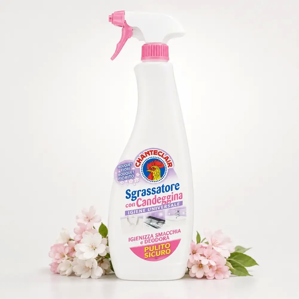 Multipacco 12x Chanteclair Sgrassatore Candeggina | Profumazione Bouquet Fiorito, Igienizzante, Forza Sgrassante Extra, Scorta 7,5 Litri - immagine 5
