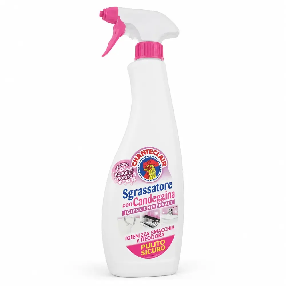 Multipacco 12x Chanteclair Sgrassatore Candeggina | Profumazione Bouquet Fiorito, Igienizzante, Forza Sgrassante Extra, Scorta 7,5 Litri - immagine 2