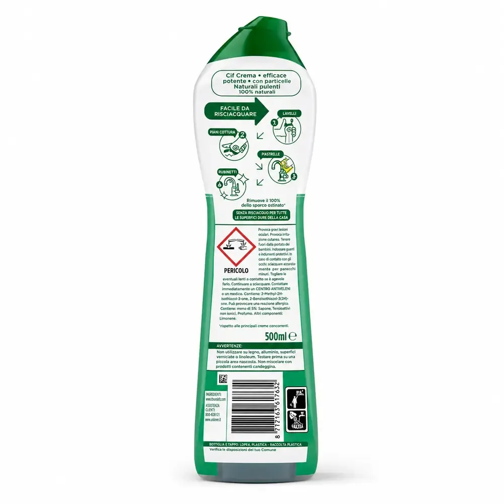 Multipacco 12x Cif Cremoso Original | Detergente in Crema, Azione Profonda, Rimuove lo Sporco Difficile, Scorta 3 Litri - immagine 4