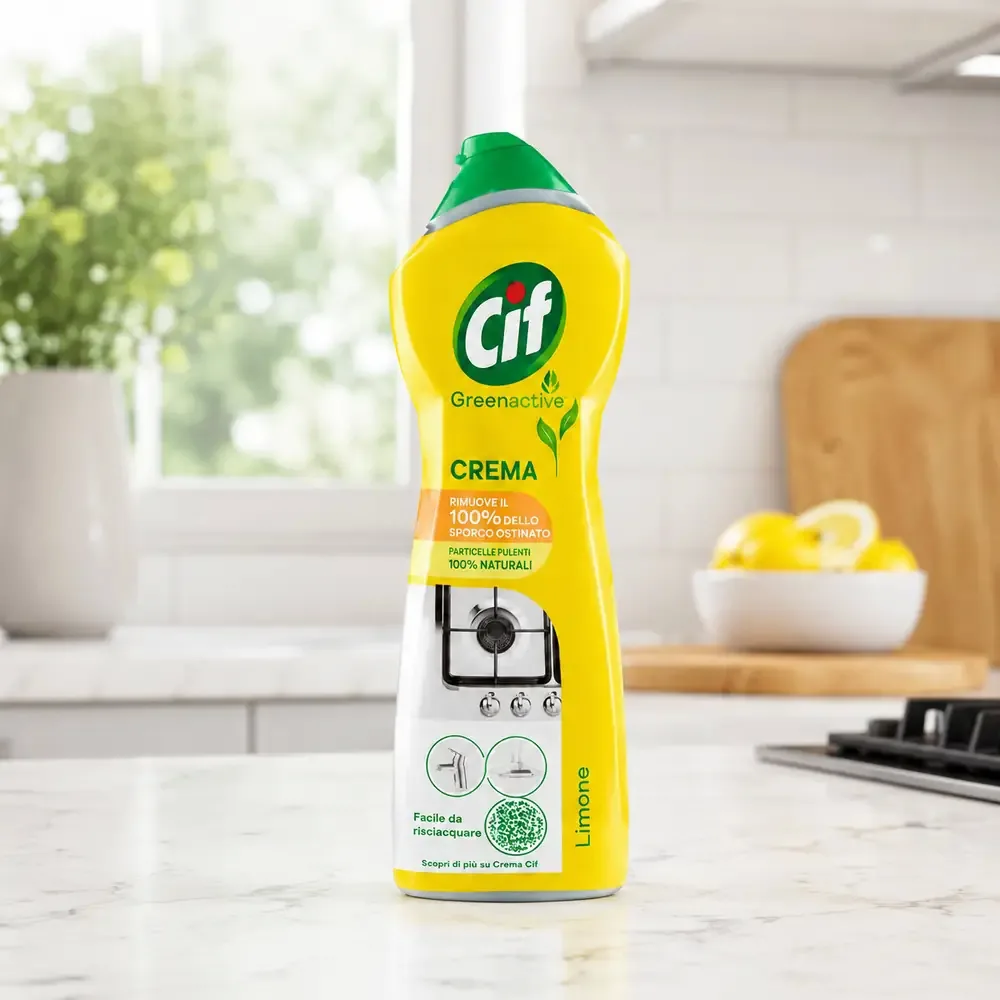 Multipacco 12x Cif Crema Spray Limone | Detergente Sgrassante, Efficacia Crema, Azione Rapida, Scorta 5,2 Litri - immagine 5