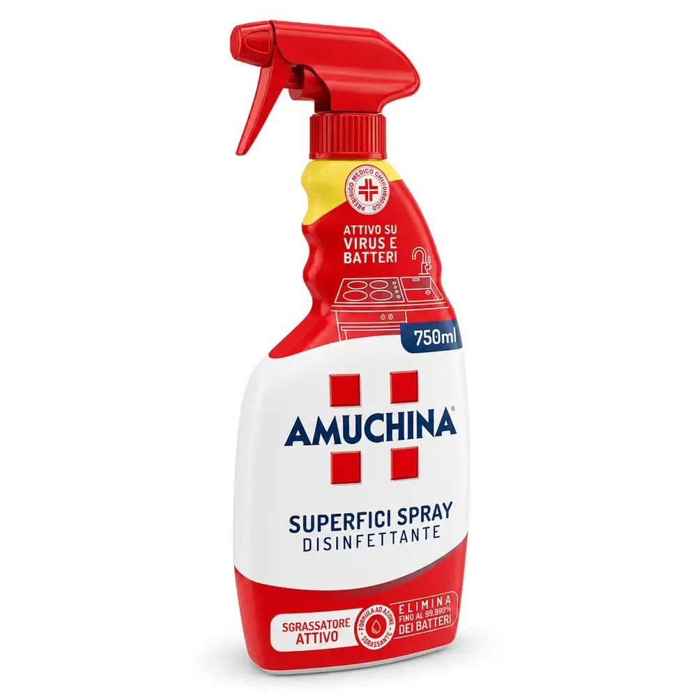 Multipacco 12x Amuchina Spray Superfici | Disinfettante Battericida, Pulizia Rapida, Ideale per Tutte le Superfici, Scorta 9 Litri - immagine 2